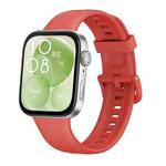 For Huawei Watch Fit3 / Fit4 / Fit4 Pro Colorful Buckle Solid Color Silicone Watch Band(Red)