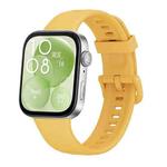 For Huawei Watch Fit3 / Fit4 / Fit4 Pro Colorful Buckle Solid Color Silicone Watch Band(Yellow)