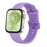 For Huawei Watch Fit3 / Fit4 / Fit4 Pro Colorful Buckle Solid Color Silicone Watch Band(Purple)