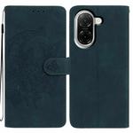 For Redmi A5 4G EU 173.3mm Moonlit Butterfly Dance Pattern Embossed Leather Phone Case(Green)