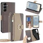 For Samsung Galaxy S25 5G Crossbody Litchi Texture Leather Phone Case(Grey)