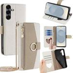For Samsung Galaxy S25 5G Crossbody Litchi Texture Leather Phone Case(White)