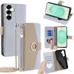 For Samsung Galaxy S25+ 5G Crossbody Litchi Texture Leather Phone Case(Blue)