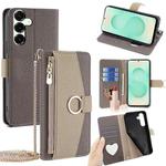 For Samsung Galaxy S25+ 5G Crossbody Litchi Texture Leather Phone Case(Grey)