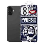 For iPhone 16 / 16 Plus WK WTPC-012 Jungle Series Kinkong PVD Dual-color Metal Lens Protector Film(Black)