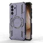 For Samsung Galaxy M56 5G Butterfly Armor MagSafe Magnetic Ring Shockproof Phone Case(Purple)