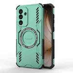 For Samsung Galaxy M56 5G Butterfly Armor MagSafe Magnetic Ring Shockproof Phone Case(Light Green)