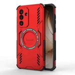 For Samsung Galaxy M56 5G Butterfly Armor MagSafe Magnetic Ring Shockproof Phone Case(Red)