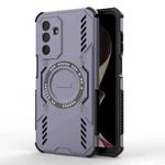 For Samsung Galaxy M36 5G India Butterfly Armor MagSafe Magnetic Ring Shockproof Phone Case(Purple)