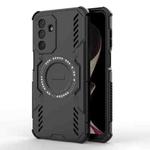 For Samsung Galaxy M36 5G India Butterfly Armor MagSafe Magnetic Ring Shockproof Phone Case(Black)