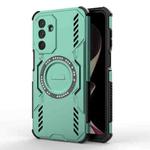 For Samsung Galaxy M36 5G India Butterfly Armor MagSafe Magnetic Ring Shockproof Phone Case(Light Green)
