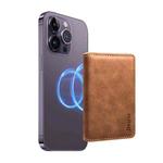 Denior V18 Magsafe Wallet Retro Texture Leather RFID Photo Frame Card Holder Bag(Brown)