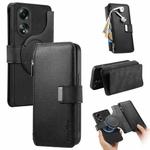 For OPPO A58 4G CaseNeo MagSafe RFID Anti-theft Zipper Wallet Retro Leather Phone Case(Black)