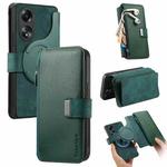 For OPPO A58 4G CaseNeo MagSafe RFID Anti-theft Zipper Wallet Retro Leather Phone Case(Green)
