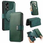 For OPPO A78 5G CaseNeo MagSafe RFID Anti-theft Zipper Wallet Retro Leather Phone Case(Green)