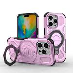 For iPhone 16 Pro J-20 Solid Color MagSafe Magnetic TPU+PC Phone Case(Pink)