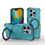 For iPhone 16 Pro J-20 Solid Color MagSafe Magnetic TPU+PC Phone Case(Lake Blue)