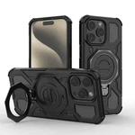 For iPhone 15 Pro Max J-20 Solid Color MagSafe Magnetic TPU+PC Phone Case(Black)