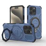 For iPhone 15 Pro Max J-20 Solid Color MagSafe Magnetic TPU+PC Phone Case(Blue)