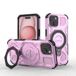 For iPhone 15 J-20 Solid Color MagSafe Magnetic TPU+PC Phone Case(Pink)