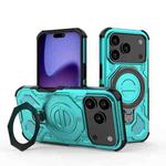 For iPhone 17 Pro J-20 Solid Color MagSafe Magnetic TPU+PC Phone Case(Lake Blue)
