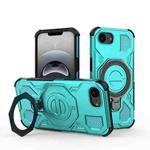 For iPhone 16e J-20 Solid Color MagSafe Magnetic TPU+PC Phone Case(Lake Blue)