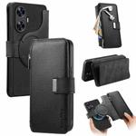 For Realme C55 CaseNeo MagSafe RFID Anti-theft Zipper Wallet Retro Leather Phone Case(Black)