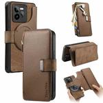 For Realme GT 7 Pro CaseNeo MagSafe RFID Anti-theft Zipper Wallet Retro Leather Phone Case(Brown)