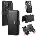 For Realme Neo7 CaseNeo MagSafe RFID Anti-theft Zipper Wallet Retro Leather Phone Case(Black)