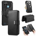 For Realme C21Y CaseNeo MagSafe RFID Anti-theft Zipper Wallet Retro Leather Phone Case(Black)