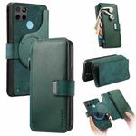 For Realme C21Y CaseNeo MagSafe RFID Anti-theft Zipper Wallet Retro Leather Phone Case(Green)
