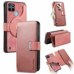 For Realme C21Y CaseNeo MagSafe RFID Anti-theft Zipper Wallet Retro Leather Phone Case(Pink)