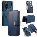 For Realme C67 4G CaseNeo MagSafe RFID Anti-theft Zipper Wallet Retro Leather Phone Case(Blue)