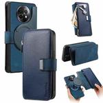 For Realme 13+ 5G CaseNeo MagSafe RFID Anti-theft Zipper Wallet Retro Leather Phone Case(Blue)