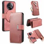 For Realme 13+ 5G CaseNeo MagSafe RFID Anti-theft Zipper Wallet Retro Leather Phone Case(Pink)