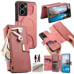 For Realme 14 CaseNeo MagSafe RFID Anti-theft Zipper Wallet Retro Leather Phone Case(Pink)