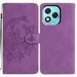 For Honor 400 Lite Global Moonlit Butterfly Dance Pattern Embossed Leather Phone Case(Purple)