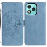 For Honor 400 Lite Global Moonlit Butterfly Dance Pattern Embossed Leather Phone Case(Blue)