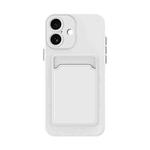For iPhone 17 Skin Feel Card Contrast Color Button TPU Phone Case(White)