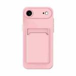 For iPhone 17 Air Skin Feel Card Contrast Color Button TPU Phone Case(Pink)