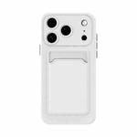 For iPhone 17 Pro Skin Feel Card Contrast Color Button TPU Phone Case(White)