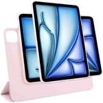 For iPad Air 11 2024 / 2025 Trifold Magnetic Split Acrylic Leather Tablet Case(Pink)