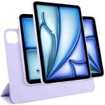 For iPad Air 11 2024 / 2025 Trifold Magnetic Split Acrylic Leather Tablet Case(Taro Purple)