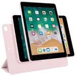 For iPad 9.7 2018 / 2017 / Air 2 / 1 Trifold Magnetic Split Acrylic Leather Tablet Case(Pink)