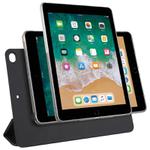 For iPad 9.7 2018 / 2017 / Air 2 / 1 Trifold Magnetic Split Acrylic Leather Tablet Case(Black)