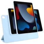 For iPad 10.2 2021 / 2020 / 10.5 2021 Trifold Magnetic Split Acrylic Leather Tablet Case(Ice Blue)