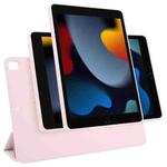 For iPad 10.2 2021 / 2020 / 10.5 2021 Trifold Magnetic Split Acrylic Leather Tablet Case(Pink)