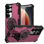 For Samsung Galaxy S25 Ultra 5G Shockproof Kickstand Metallic Shaft MagSafe Phone Case(Purple)