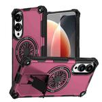 For Samsung Galaxy S25 Edge 5G Shockproof Kickstand Metallic Shaft MagSafe Phone Case(Purple)