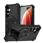 For Samsung Galaxy S24 5G Shockproof Kickstand Metallic Shaft MagSafe Phone Case(Black)